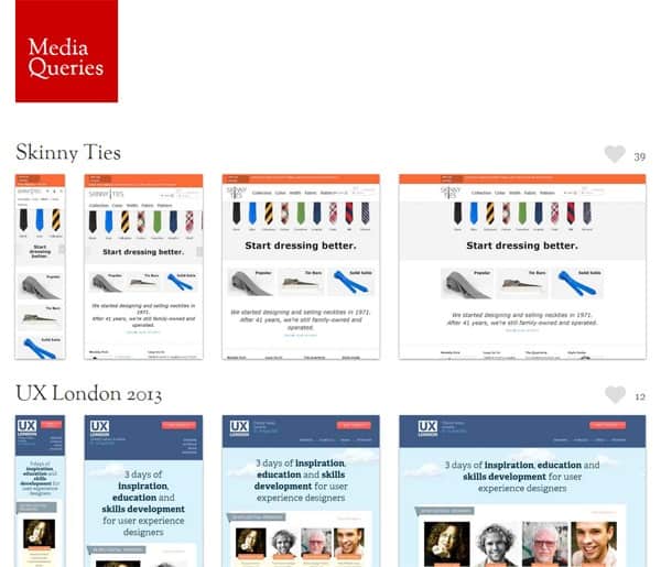 Exemples de conception de sites Web responsive montrant comment la mise en page des pages change en fonction de la taille de l'écran